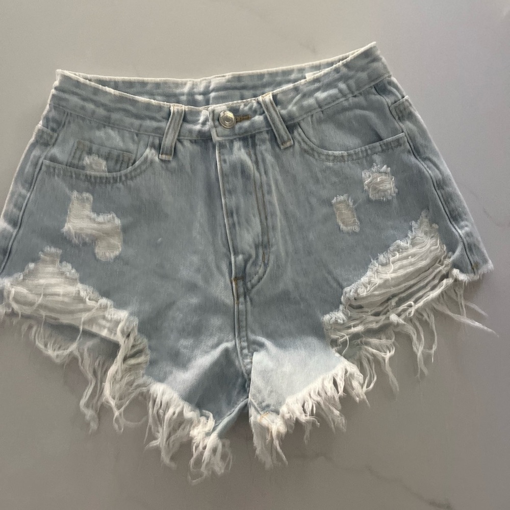 Shein light blue jean shorts size XS